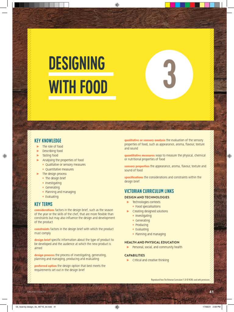 CH 3 FBD. Designing With Food | PDF | Taste | Foods