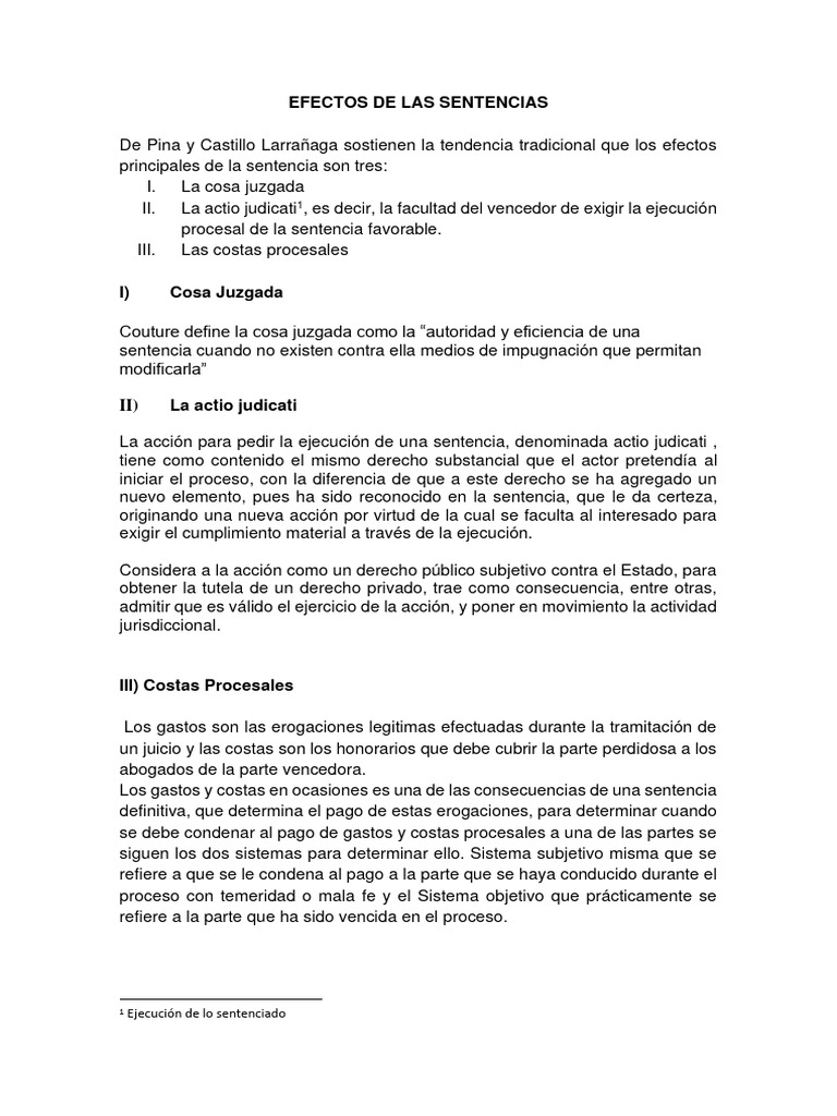 Efectos de las Sentencias Judiciales | PDF | Res Judicata | Sentencia (ley)
