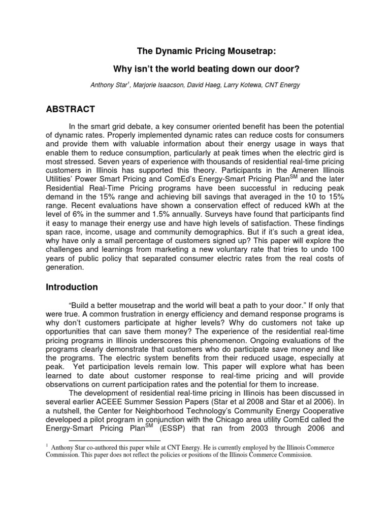 Dynamic Pricing ACEEE Paper | PDF | Direct Marketing | Efficient Energy Use