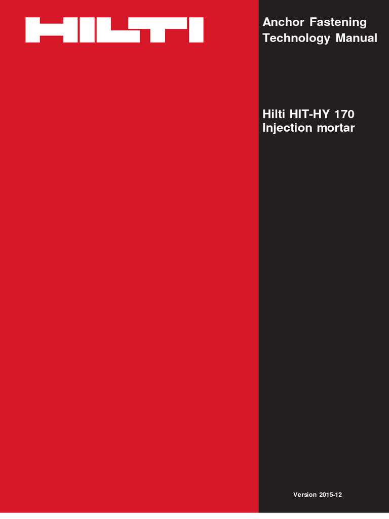 Hilti HIT-HY 170 Injection Mortar Guide | PDF | Brick | Masonry