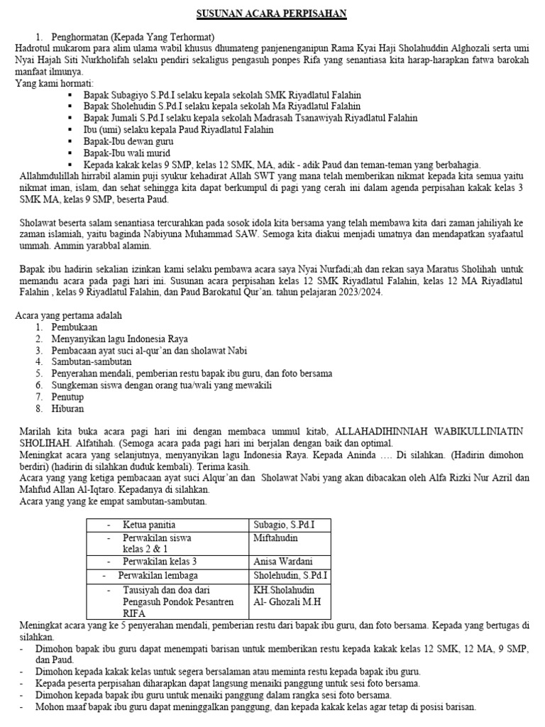 Teks Mc Perpisahan Pdf