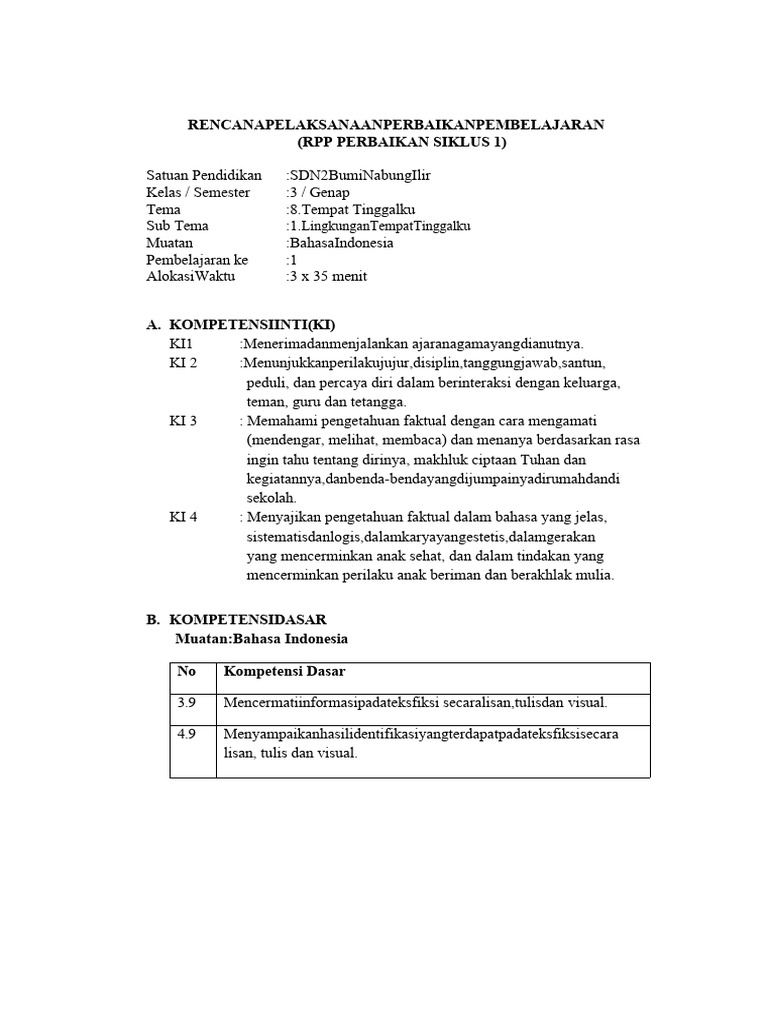 RPP Siklus 1 PKP Adi Rifqi R | PDF | Karier & Perkembangan
