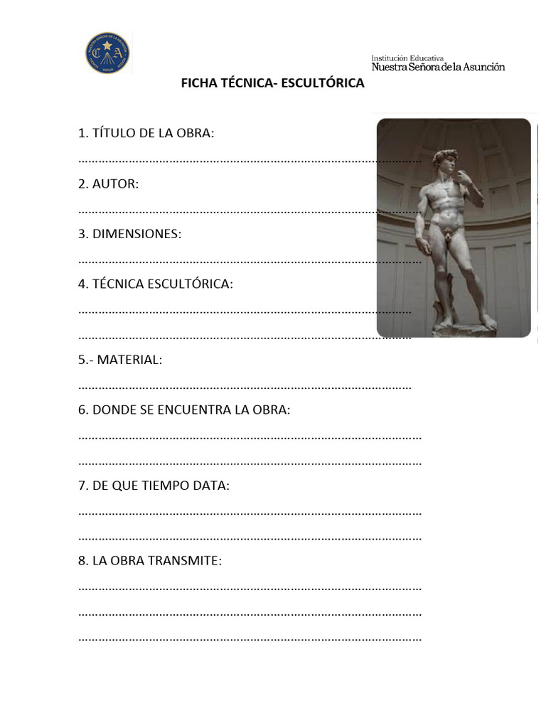 Ficha Técnica de Escultura | PDF | Arte | Tecnología