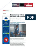Documenting Critical Values at the Point of Care (2022) - ADLM