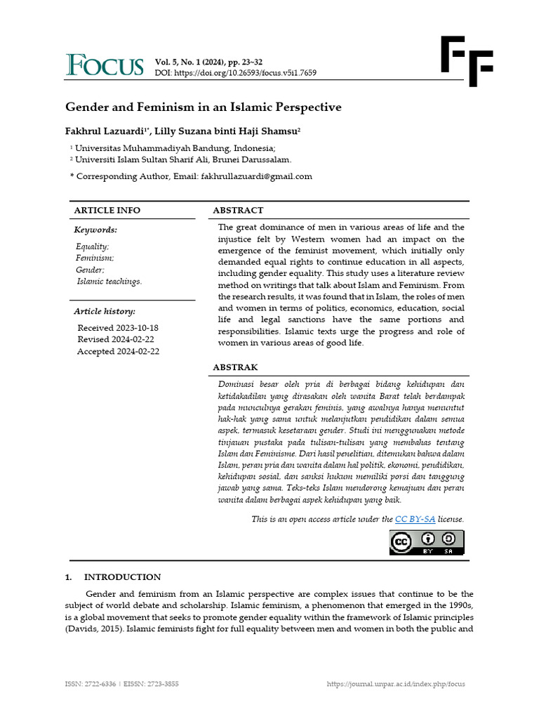 Islamic Feminism and Gender Equality | PDF | Gender Studies | Feminism