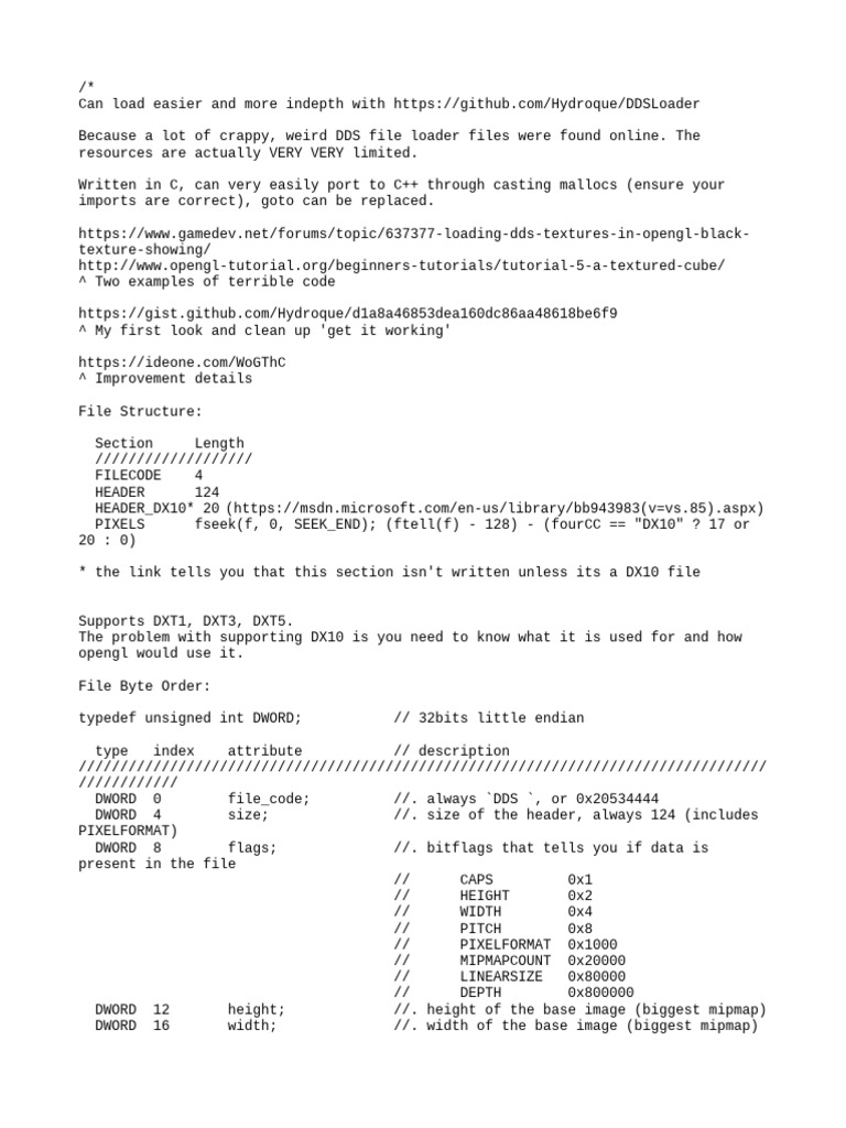 Load DDS Textures in OpenGL with C | PDF | Integer (Computer Science ...