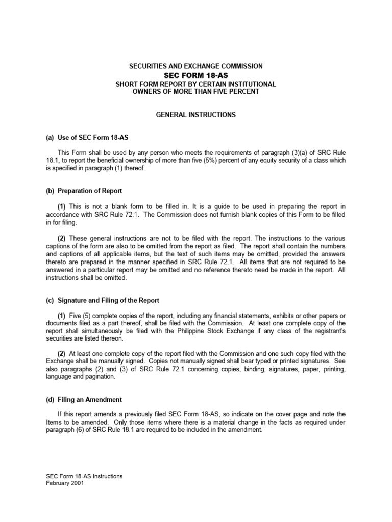 2001Form_SEC-Form-18-AS | PDF | Securities (Finance) | U.S. Securities ...