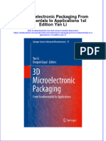 Download textbook 3D Microelectronic Packaging From Fundamentals To Applications 1St Edition Yan Li ebook all chapter pdf 