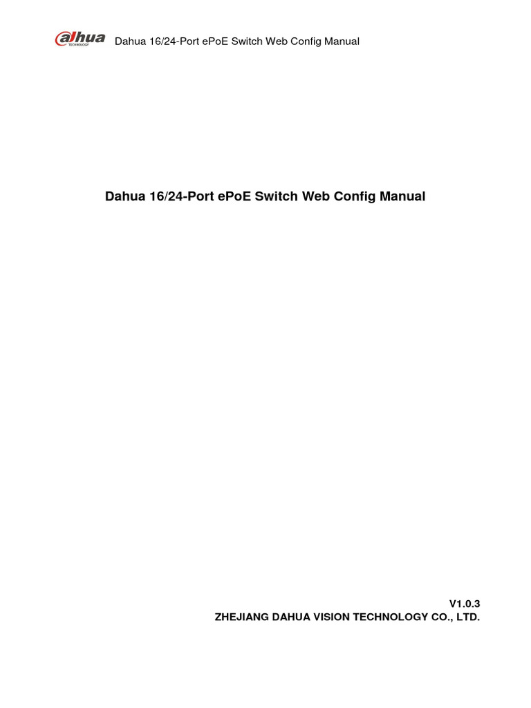 Dahua 16 24 port epoe switch web config manual pdf computer network