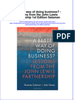 Textbook A Better Way of Doing Business Lessons From The John Lewis Partnership 1St Edition Salaman Ebook All Chapter PDF