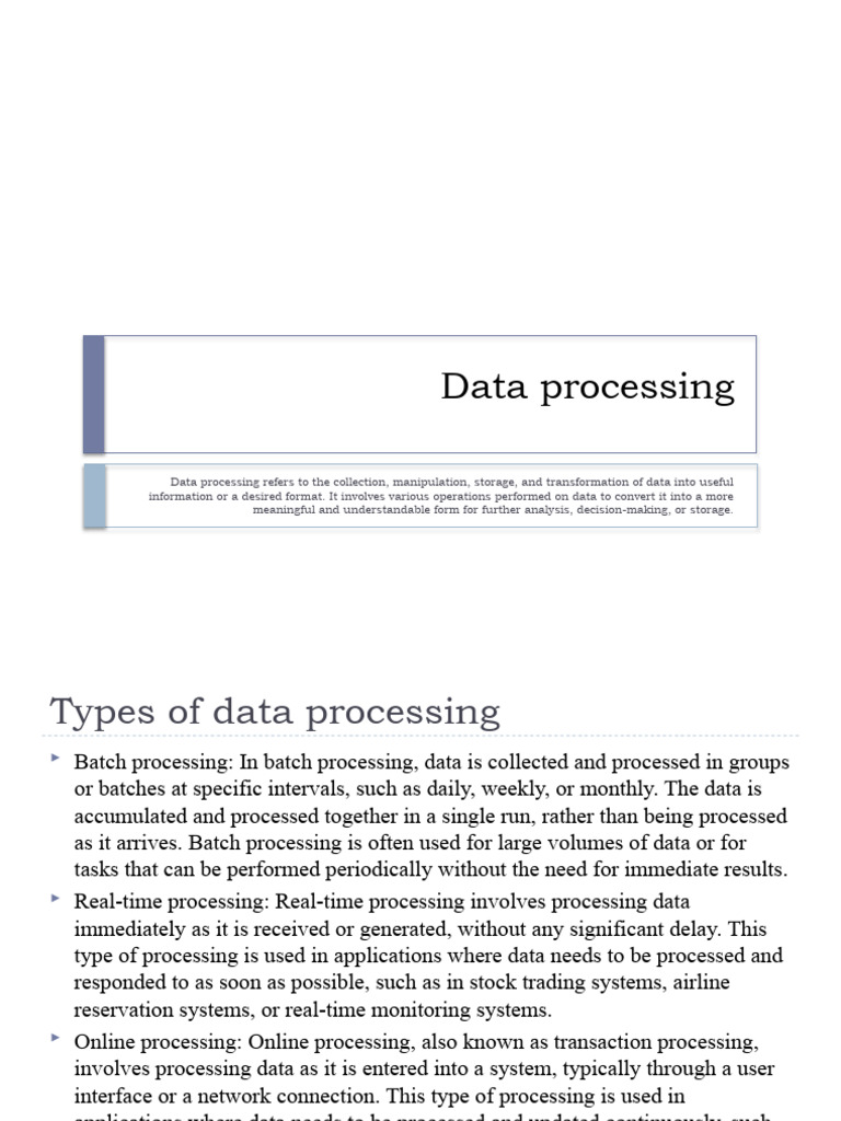 Data Processing | PDF