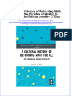 Download textbook A Cultural History Of Reforming Math For All The Paradox Of Making In Equality 1St Edition Jennifer D Diaz ebook all chapter pdf 