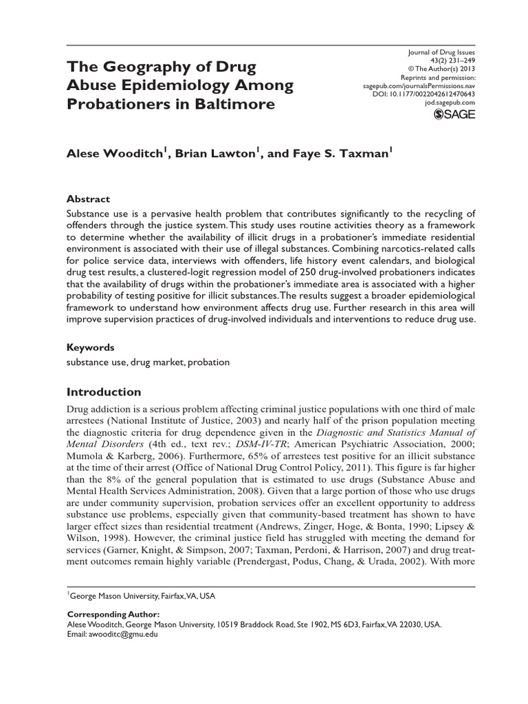 The Geography of Drug Abuse Epidemiology PDF Substance Abuse