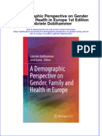 A Demographic Perspective On Gender Family and Health in Europe 1st Edition Gabriele Doblhammer