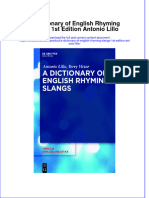 Download textbook A Dictionary Of English Rhyming Slangs 1St Edition Antonio Lillo ebook all chapter pdf 