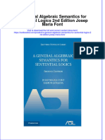 Textbook A General Algebraic Semantics For Sentential Logics 2Nd Edition Josep Maria Font Ebook All Chapter PDF