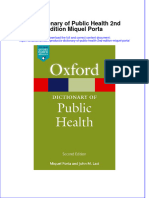 Full Chapter A Dictionary of Public Health 2Nd Edition Miquel Porta PDF