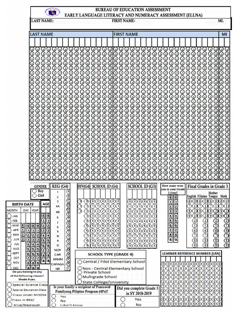 ELLNA - ANSWER - SHEET - FINAL - Docx - Filename UTF-8 - AL | PDF