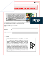 Comprensión de Lecturas para Tercero de Secundaria