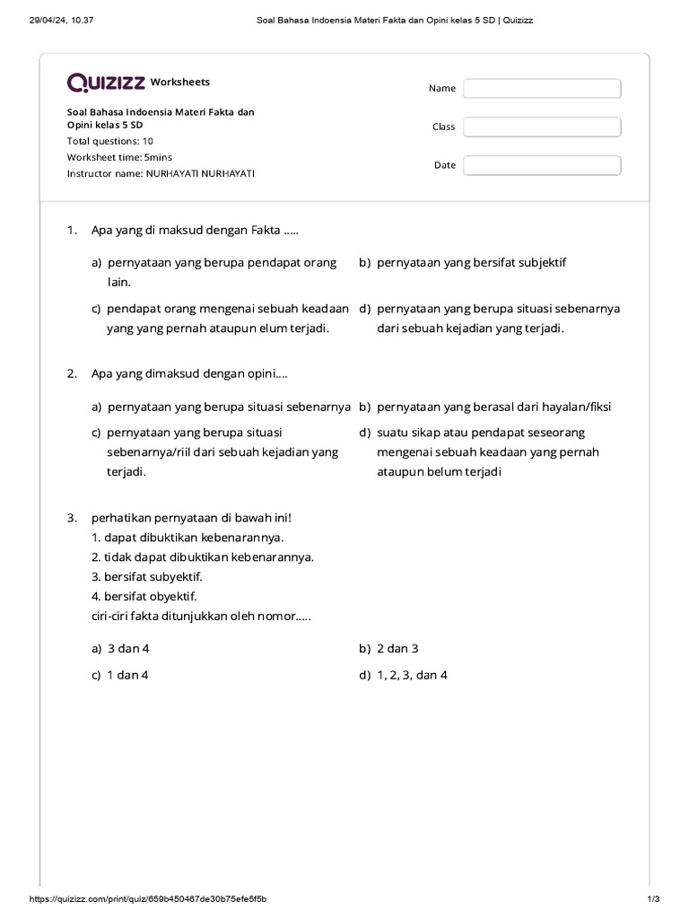Contoh soal kd 3.9 dan 4.9 bahasa indoensia kelas 7
