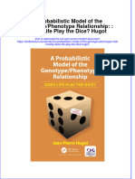 Textbook A Probabilistic Model of The Genotype Phenotype Relationship Does Life Play The Dice Hugot Ebook All Chapter PDF