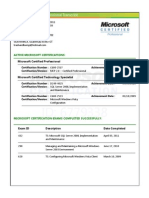 MS Learning Transcript