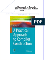 Textbook A Practical Approach To Compiler Construction 1St Edition Des Watson Auth Ebook All Chapter PDF