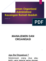 Manajemen Organisasi Dan Administrasi Keuangan Rumah Ibadah
