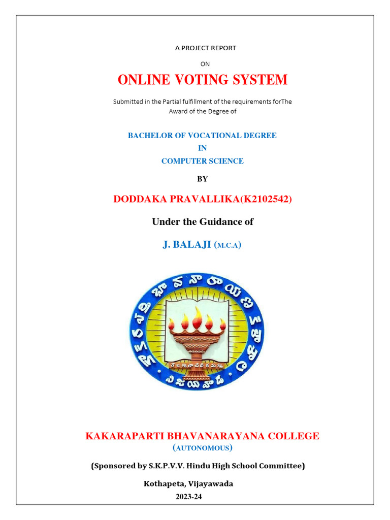 Online Voting System Documentation | Download Free PDF | Electronic ...