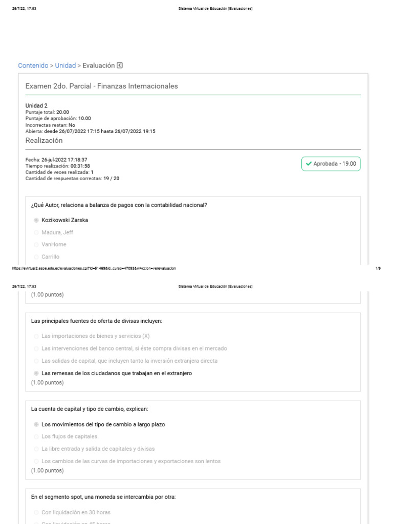 Evaluación 2do Parcial Finanzas Internacionales | PDF | Tipo de cambio ...