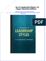PDF A Handbook of Leadership Styles 1St Edition Ozgur Demirtas Editor Ebook Full Chapter