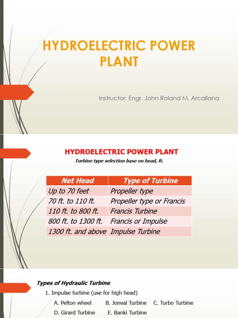 Turbine Selection in Hydroelectric Plants | PDF | Turbine | Turbomachinery
