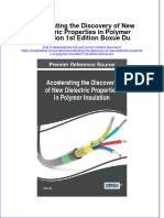 Textbook Accelerating The Discovery of New Dielectric Properties in Polymer Insulation 1St Edition Boxue Du Ebook All Chapter PDF