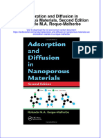 Download textbook Adsorption And Diffusion In Nanoporous Materials Second Edition Rolando M A Roque Malherbe ebook all chapter pdf 