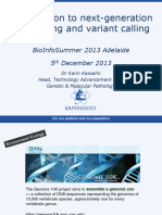 Documents - Pub Introduction To Next Generation Sequencing and Variant Calling Karin Kassahn