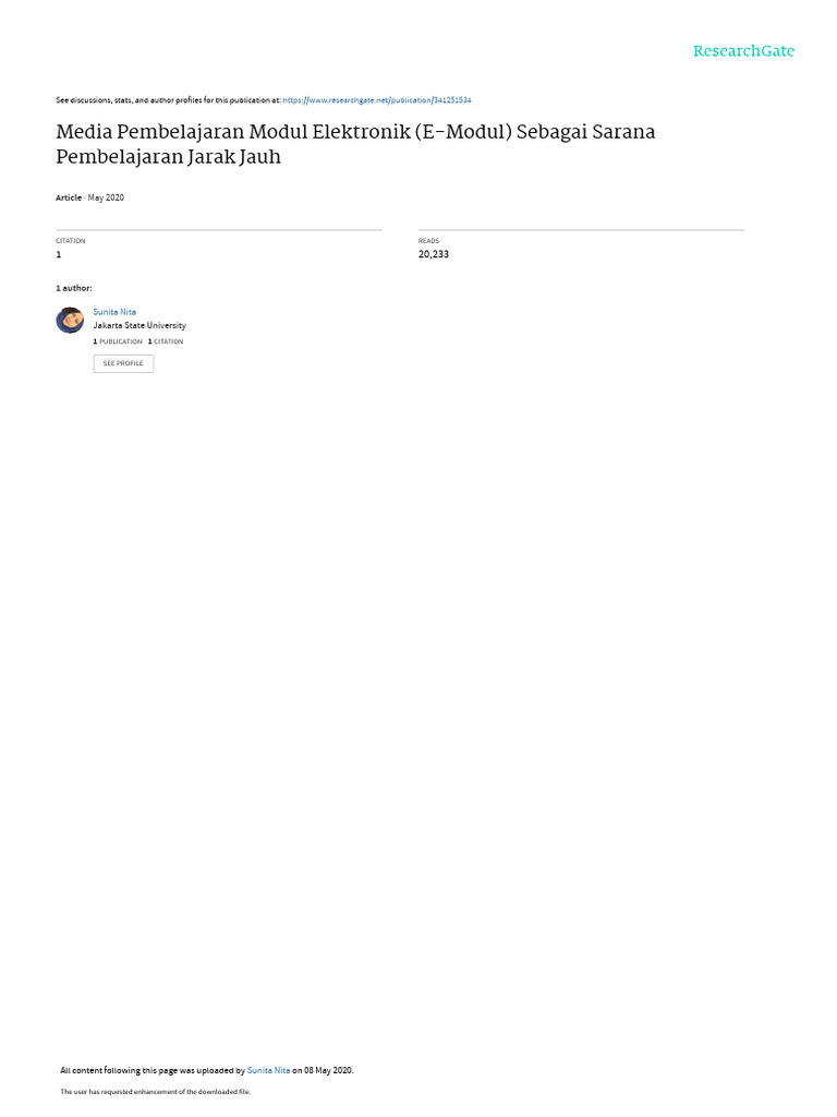 E-Modul untuk Pembelajaran Jarak Jauh | PDF
