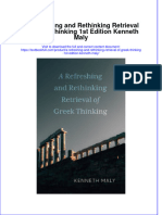 Download full chapter A Refreshing And Rethinking Retrieval Of Greek Thinking 1St Edition Kenneth Maly pdf docx