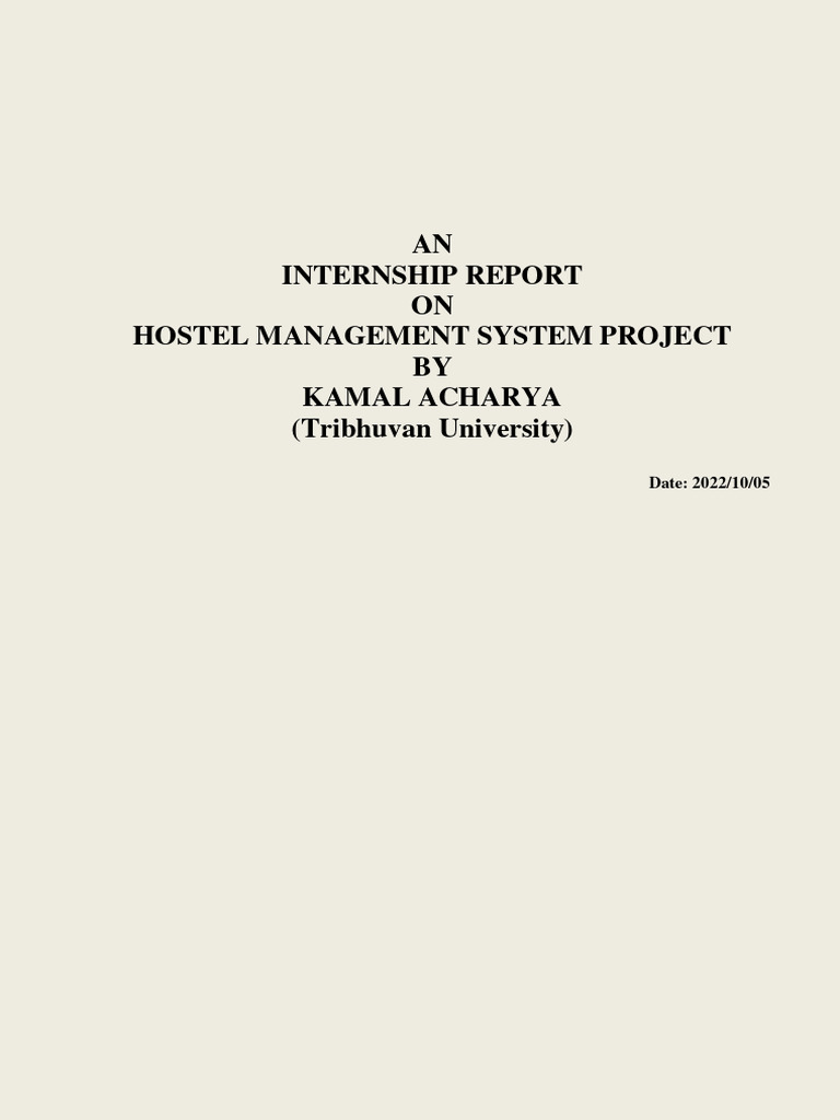 Hostel management system project report pdf microsoft access