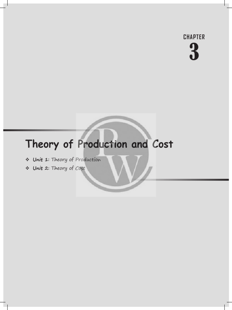 Theory Of Production And Cost Chapter Pdf Production Function