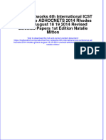 Ad Hoc Networks 6th International ICST Conference ADHOCNETS 2014 Rhodes Greece August 18 19 2014 Revised Selected Papers 1st Edition Natalie Mitton