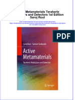Textbook Active Metamaterials Terahertz Modulators and Detectors 1St Edition Saroj Rout Ebook All Chapter PDF