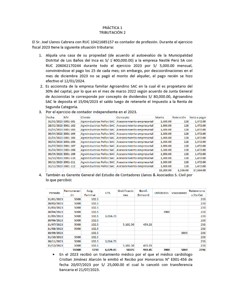 Práctica 1 | PDF | Impuesto sobre la renta | Impuestos