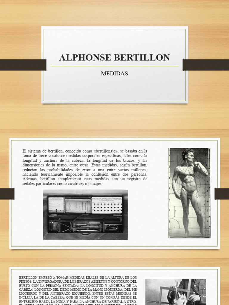 Sistema Bertillon: Medidas Corporales | PDF | Ciencia y matemáticas
