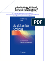 Download textbook Adult Lumbar Scoliosis A Clinical Guide To Diagnosis And Management 1St Edition Eric O Klineberg Eds ebook all chapter pdf 