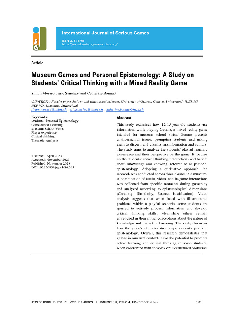 Ijsg 10.4 9 | PDF | Critical Thinking | Knowledge
