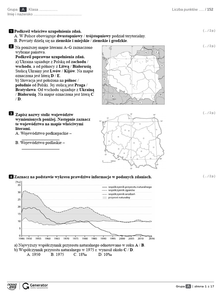 Urbanizacja I Sieć Osadnicza W Polsce Ludność I Urbanizacja 7klasa Konkurs | PDF
