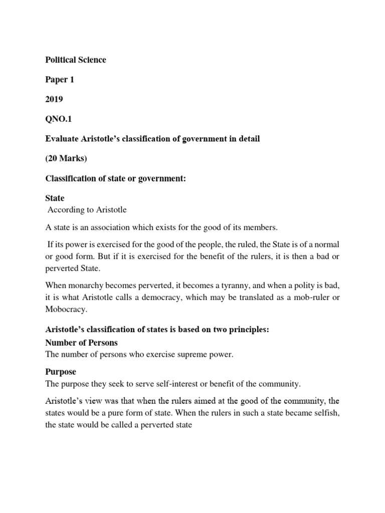 Political Science Paper 1 (2019) | PDF | Liberty