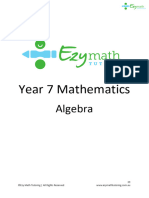 Year 7 Maths - Algebra - Answers (Ch2)