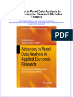Textbook Advances in Panel Data Analysis in Applied Economic Research Nicholas Tsounis Ebook All Chapter PDF
