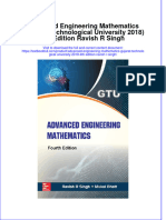 PDF Advanced Engineering Mathematics Gujarat Technological University 2018 4Th Edition Ravish R Singh Ebook Full Chapter